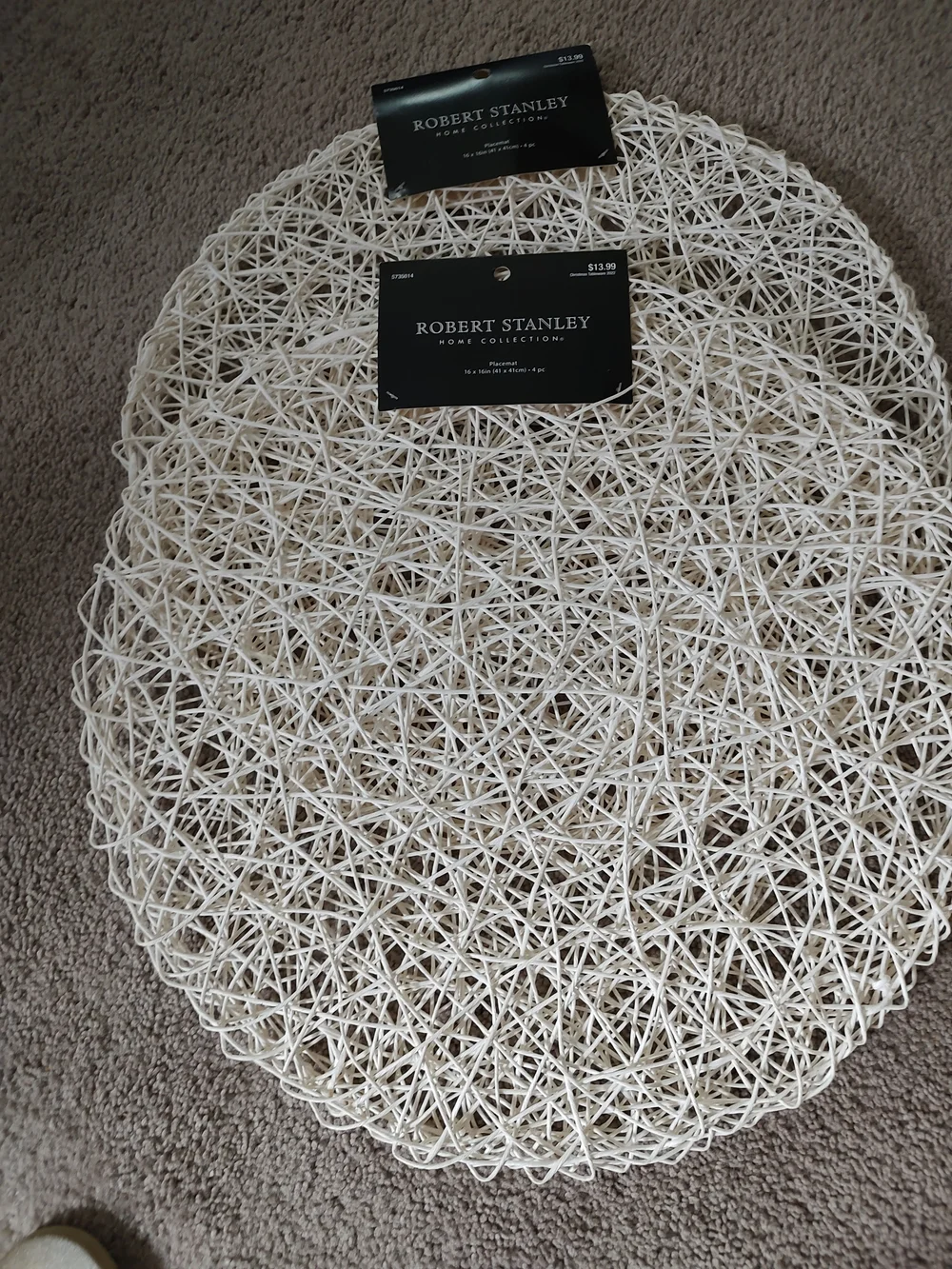 Robert Stanley Hobby Lobby White Woven Placemats
